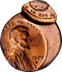 1979-D Lincoln Cent--Double Struck, 25% & 85% Off Center--MS-66 RB (PCGS).
