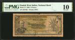 DANISH WEST INDIES. National Bank. 5 Francs, 1905. P-17. PMG Very Good 10.