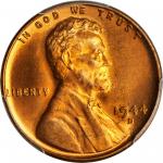 1944-D/S Lincoln Cent. FS-512. MS-65 RD (PCGS).