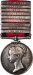 1848 British Military General Service medal with nine clasps. TOULOUSE, ORTHES, NIVE, NIVELLE, PYREN