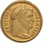 Roman coins Empire. Costanzo I (293-305) Aureo (Aquileia) Testa laureata a d. - R/ Ercole stante di 