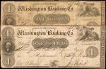 Lot of (2) Hackensack, New Jersey. Washington Banking Company. 1833. $1. Fine.