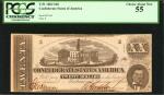 T-51. Confederate Currency. 1862 $20. PCGS Choice About New 55.