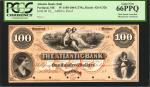 Portland, Maine. Atlantic Bank (2nd). 18xx. Proof. $100. PCGS Currency Gem New 66 PPQ.