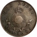MOMBASA. Imperial British East Africa Company. Rupee, 1888-H. Heaton Mint. Victoria. PCGS SPECIMEN-6