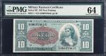 Military Payment Certificate. Series 591. $10. PMG Choice Uncirculated 64.