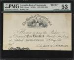 AUSTRALIA. Bank of Australasia. 100 Pounds, 1896. P-Unlisted. Proof. PMG About Uncirculated 53.