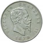 Savoy Coins;Vittorio Emanuele II (1861-1878) 5 Lire 1870 R - Nomisma 887 AG Graffietti al D/ - BB/BB