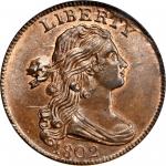 1802 Draped Bust Cent. S-235. Rarity-3. MS-66 RB (PCGS).