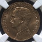 ITALY Kingdom 統一王国 5Centesimi 1918R NGC-MS65RB UNC~FDC