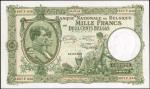 BELGIUM. Banque Nationale de Belgique. 1000 Francs, 1942. P-110. About Uncirculated.