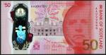 Bank of Scotland, £50, 1 June 2020, serial number AA 999999, red, Sir Walter Scott at right, the Mou