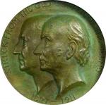 1911 John Adams and John Quincy Adams, Quincy, Massachusetts Church Medal. Copper. MS-63 (NGC).