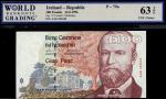 Central Bank of Ireland, £100, 22 August 1996, serial number AAK 562640, (PMI LTN92, PIck 79a), firs
