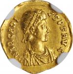 ARCADIUS, A.D. 383-408. AV Tremissis (1.40 gms), Constantinople Mint, A.D. 388-393. NGC AU, Strike: 