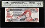 BAHAMAS. Central Bank of The Bahamas. 20 Dollars, 1974. P-47bs. Specimen. PMG Gem Uncirculated 66 EP