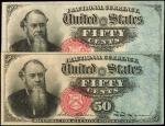 Lot of (2) Fr. 1376. 50 Cents. Fourth Issue. Choice Uncirculated.