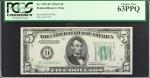 Lot of (2). Fr. 1957-D & 1957-E. 1934A $5 Federal Reserve Note. PCGS Currency Choice New 63 PPQ & Ve