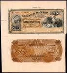1882年哥伦比亚25比索 PMG Unc COLOMBIA. Lot of (2) Banco Popular. 25 Pesos