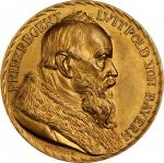 KARL GOETZ MEDALS. Germany. Prince Regent Luitpold Bronze Medal, 1912. Munich Mint. CHOICE MINT STAT