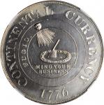 1776 (1962) Continental "Dollar" Restrike. Bashlow Restrike. Silver. 38 mm. HK-852a. Rarity-4. MS-66