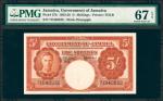 JAMAICA. Government of Jamaica. 5 Shillings, 1953-58. P-37b. PMG Superb Gem Uncirculated 67 EPQ.