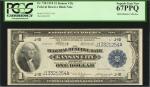Fr. 738. 1918 $1  Federal Reserve Bank Note. Kansas City. PCGS Currency Superb Gem New 67 PPQ.