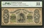 CANADA. Dominion of Canada. 1 Dollar, 1878. DC-8f. PMG About Uncirculated 55.