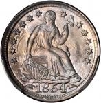 1854 Liberty Seated Half Dime. Arrows. MS-66 (PCGS).