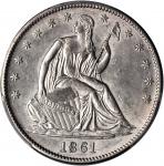 1861 Liberty Seated Half Dollar. WB-101. AU-58 (PCGS).