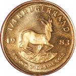 1983年南非金币两枚, 1/10枚1/4克留格尔, 1983, 纯金，附原盒，UNC
