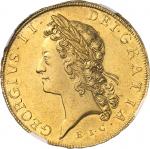 GRANDE-BRETAGNE Georges II (1727-1760). 5 guinées, East India Company 1729 E.I.C., Londres.