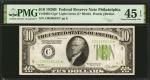 Fr. 2002-Clgs*. 1928B $10  Federal Reserve Star Note. Philadelphia. PMG Choice Extremely Fine 45 EPQ