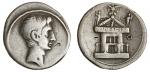 Roman Imperatorial. Octavian. AR Denarius, 30-29 BC. Italian mint (Rome?). 3.69 gms. Bare head of Oc