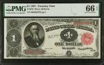 Fr. 352. 1891 $1 Treasury Note. PMG Gem Uncirculated 66 EPQ.