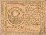 CC-54. Continental Currency. November 2, 1776. $30. Very Fine.