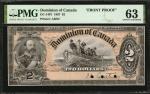 CANADA. Dominion of Canada. 2 Dollars, 1897. DC-14P1. Front Proof. PMG Choice Uncirculated 63.