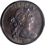 1798 Draped Bust Cent. S-167. Rarity-1. Style II Hair. AU Details--Repaired (PCGS).