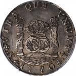 BOLIVIA. 8 Reales, 1770-PTS JR. Potosi Mint. Charles III. PCGS Genuine--Scratch, EF Details Gold Shi