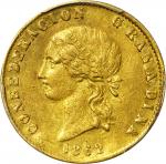 COLOMBIA. 1862 10 Pesos. Popayán mint. Restrepo M235.6. AU-55 (PCGS).