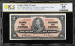 CANADA. Bank of Canada. 2 Dollars, 1937. BC-22b. PCGS Banknote About Uncirculated 55.