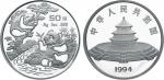1994年5盎司熊猫银币，NGC PF69 UC。面值50元，直径70，成色99.9%，计划发行量3000枚，实铸量1203枚。