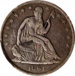 1861-O Liberty Seated Half Dollar. Confederate States Issues. W-11, FS-401. Rarity-3. CSA Die Crack.