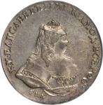 RUSSIA. Ruble, 1742-CNB. Elizabeth (1741-61). PCGS AU-55 Secure Holder.