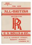 Automobiles. 1905 Rolls Royce Pamphlet, C.S. Rolls & Co.. Fine illustrations of that years vehicles,