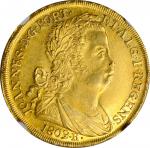 BRAZIL. 6400 Reis, 1809/8-R. Rio de Janeiro Mint. Joao as Prince Regent. NGC AU-58.