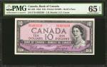 CANADA. Bank of Canada. 10 Dollars, 1954. BC-32b. PMG Gem Uncirculated 65 EPQ.