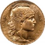 1911年法国20法郎金币。巴黎铸币厂。FRANCE. 20 Francs, 1911. Paris Mint. PCGS MS-66.