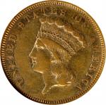 1857-S Three-Dollar Gold Piece. AU-53 (NGC).