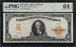 Fr. 1167. 1907 $10  Gold Certificate. PMG Choice Uncirculated 64 EPQ.